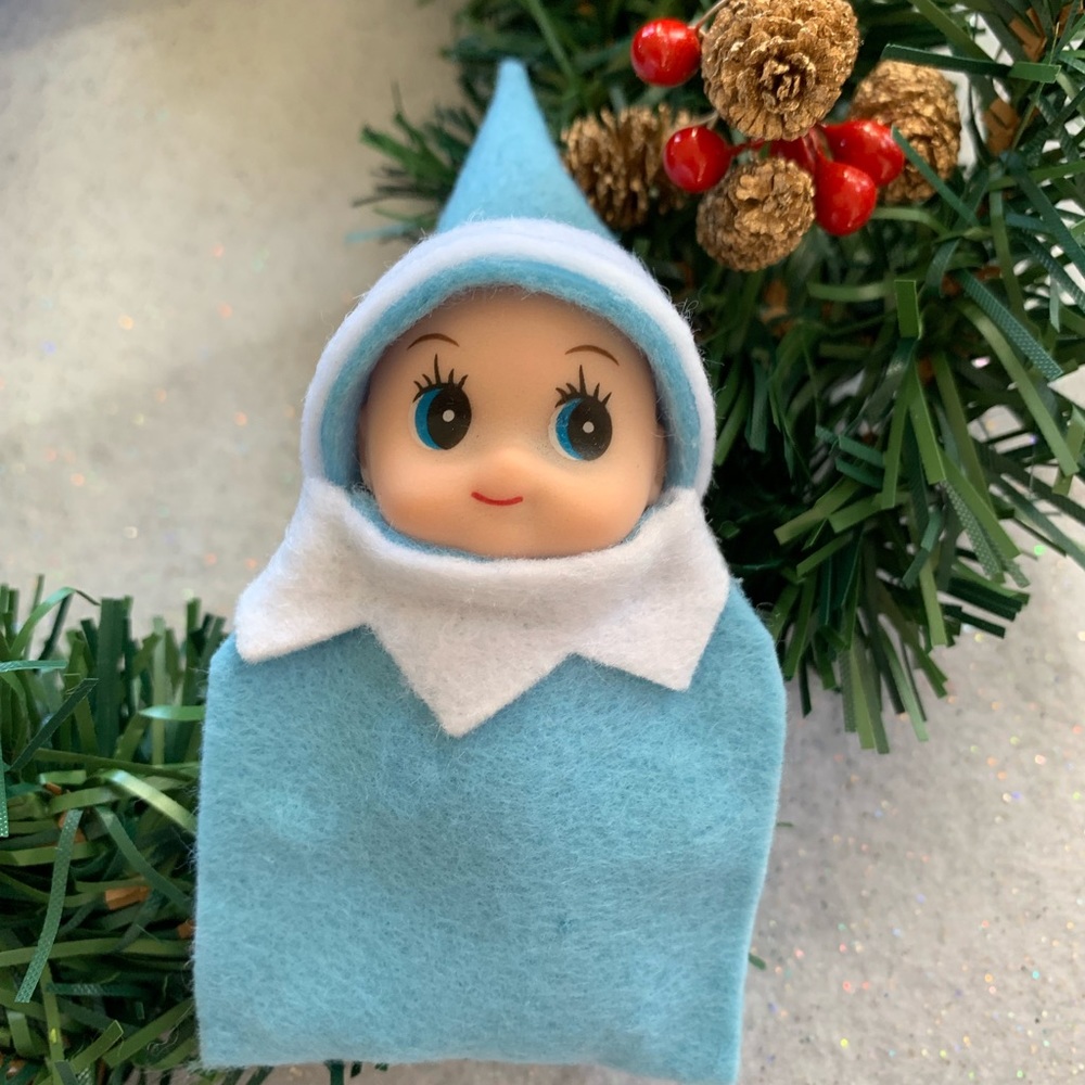 Light Blue Baby Elf Doll Toddler Elf Christmas Elf